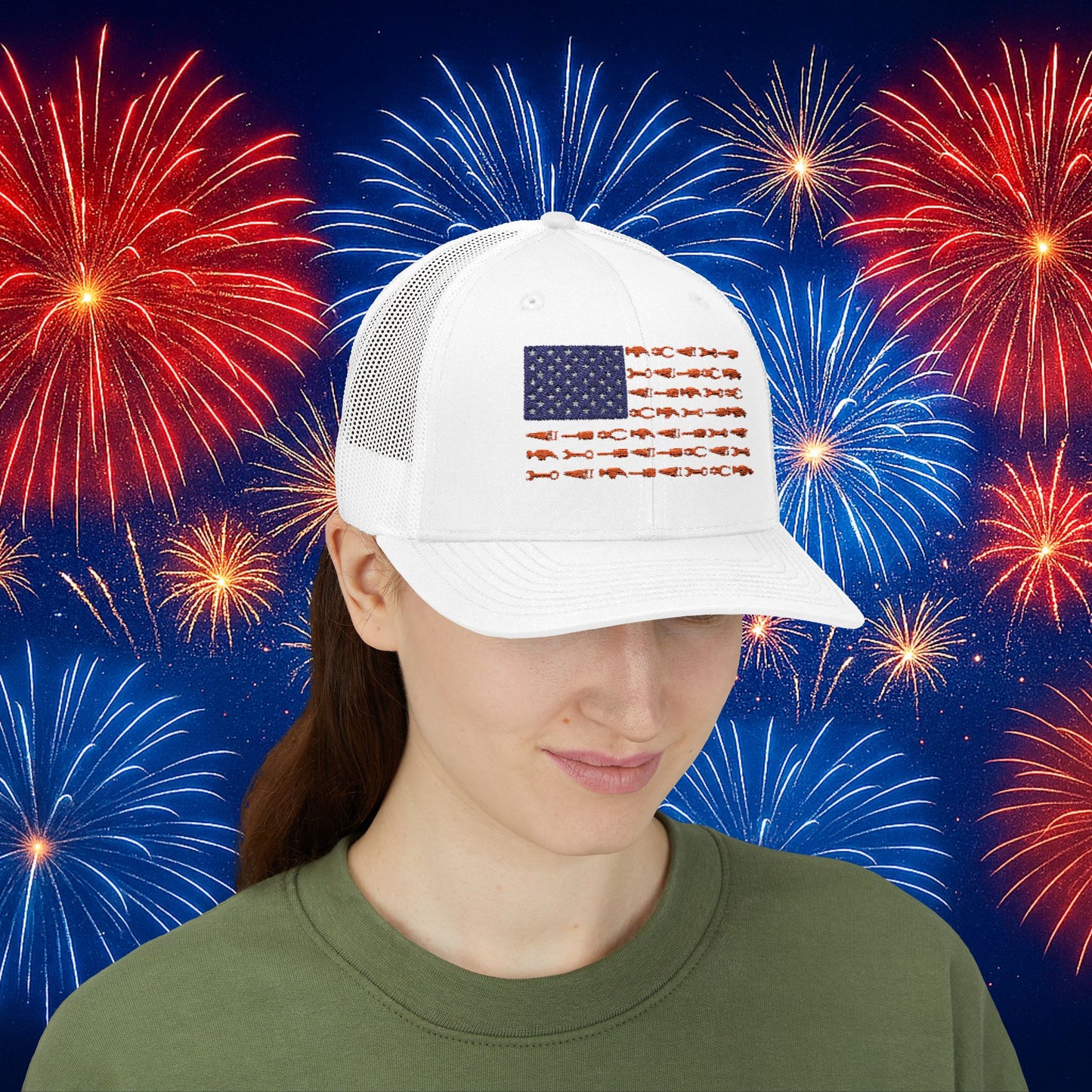 USA Tool Flag Trucker Cap American Flag Made of Hand Tools Snapback