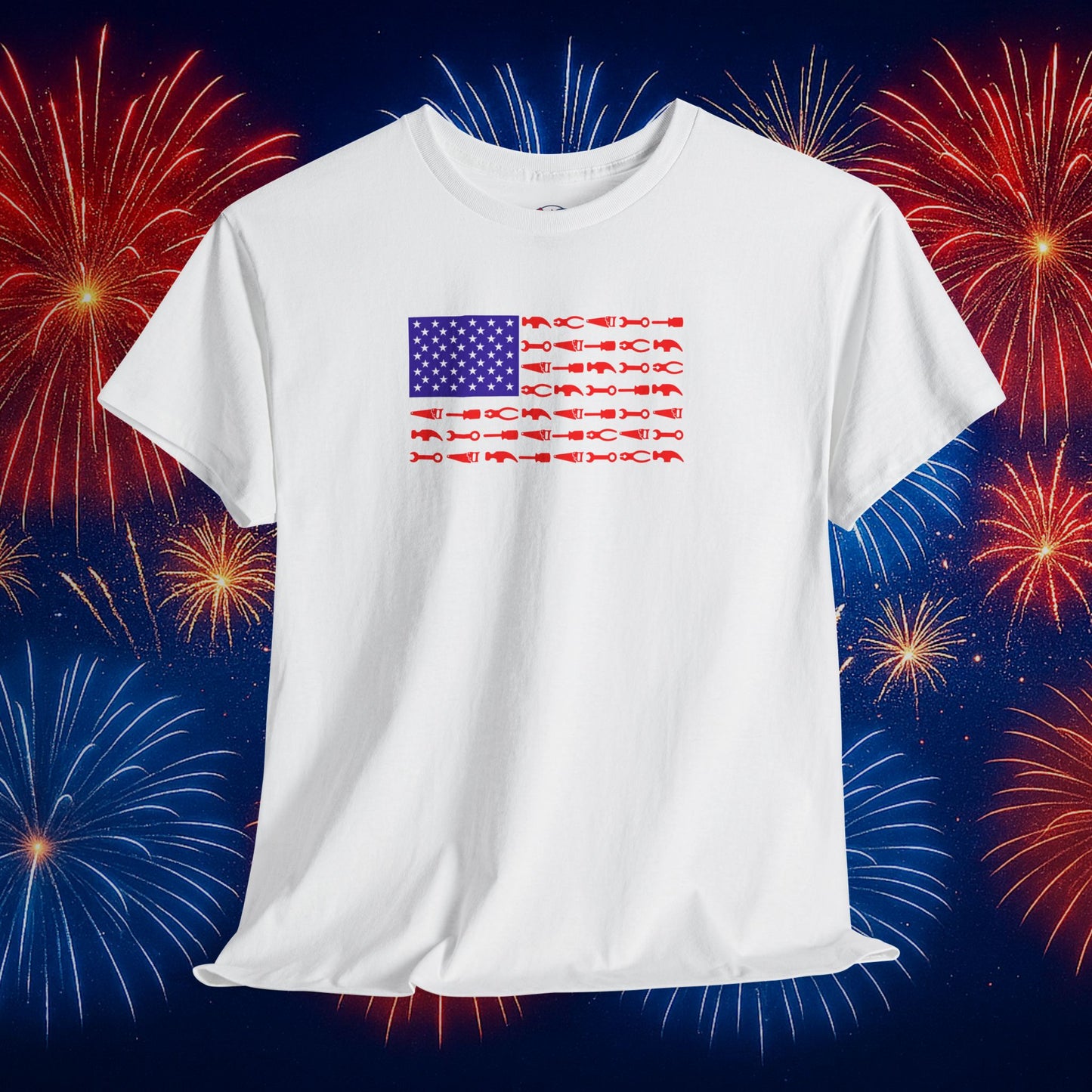 Tool Flag White T-Shirt – American Pride for the Working Class