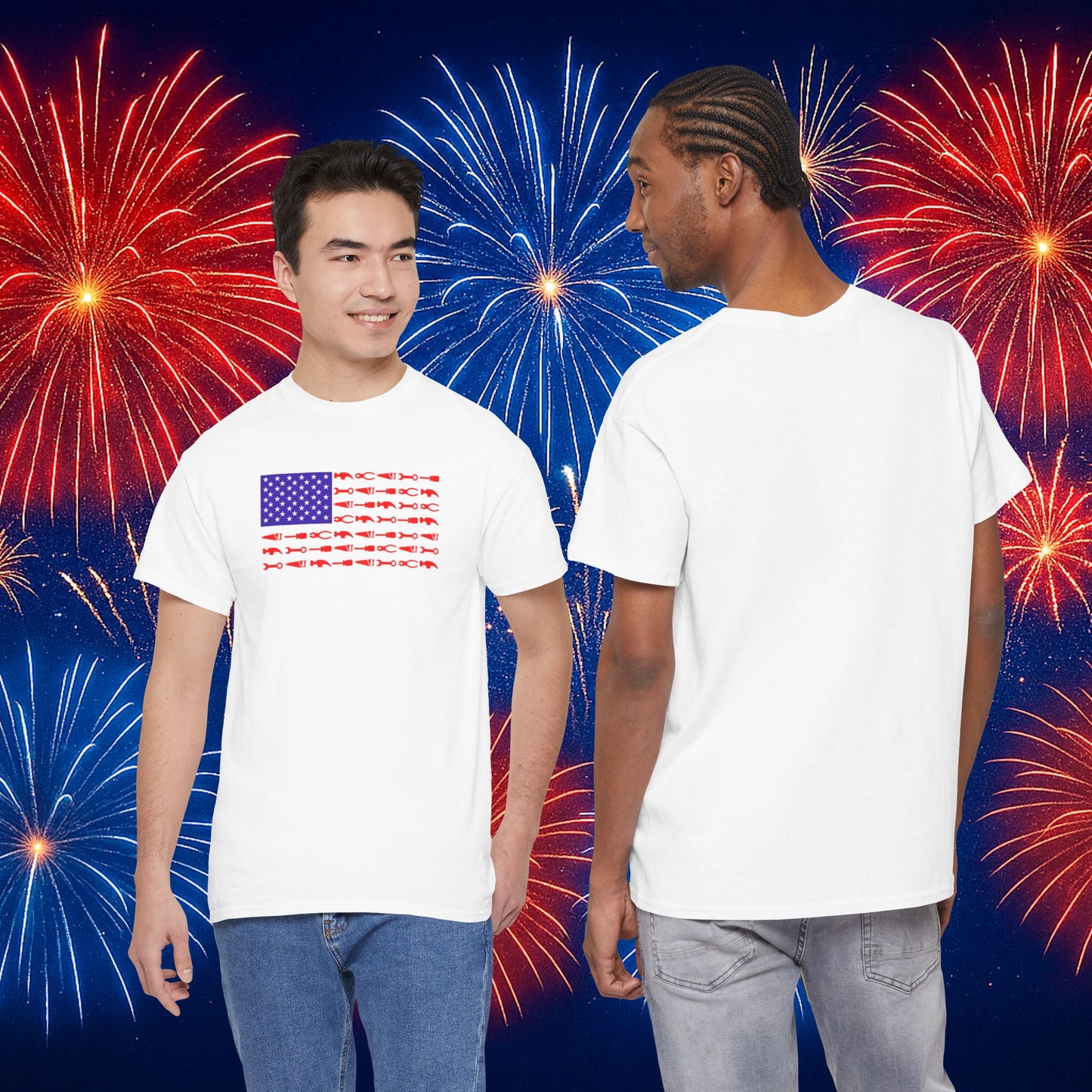 Tool Flag White T-Shirt – American Pride for the Working Class