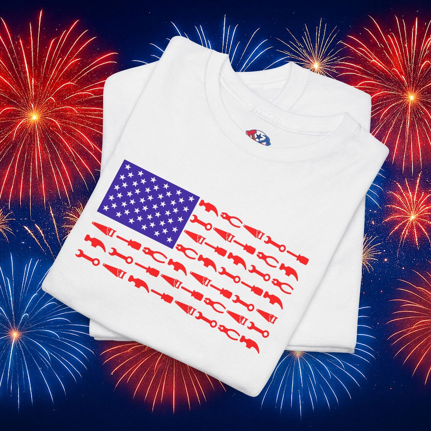 Tool Flag White T-Shirt – American Pride for the Working Class