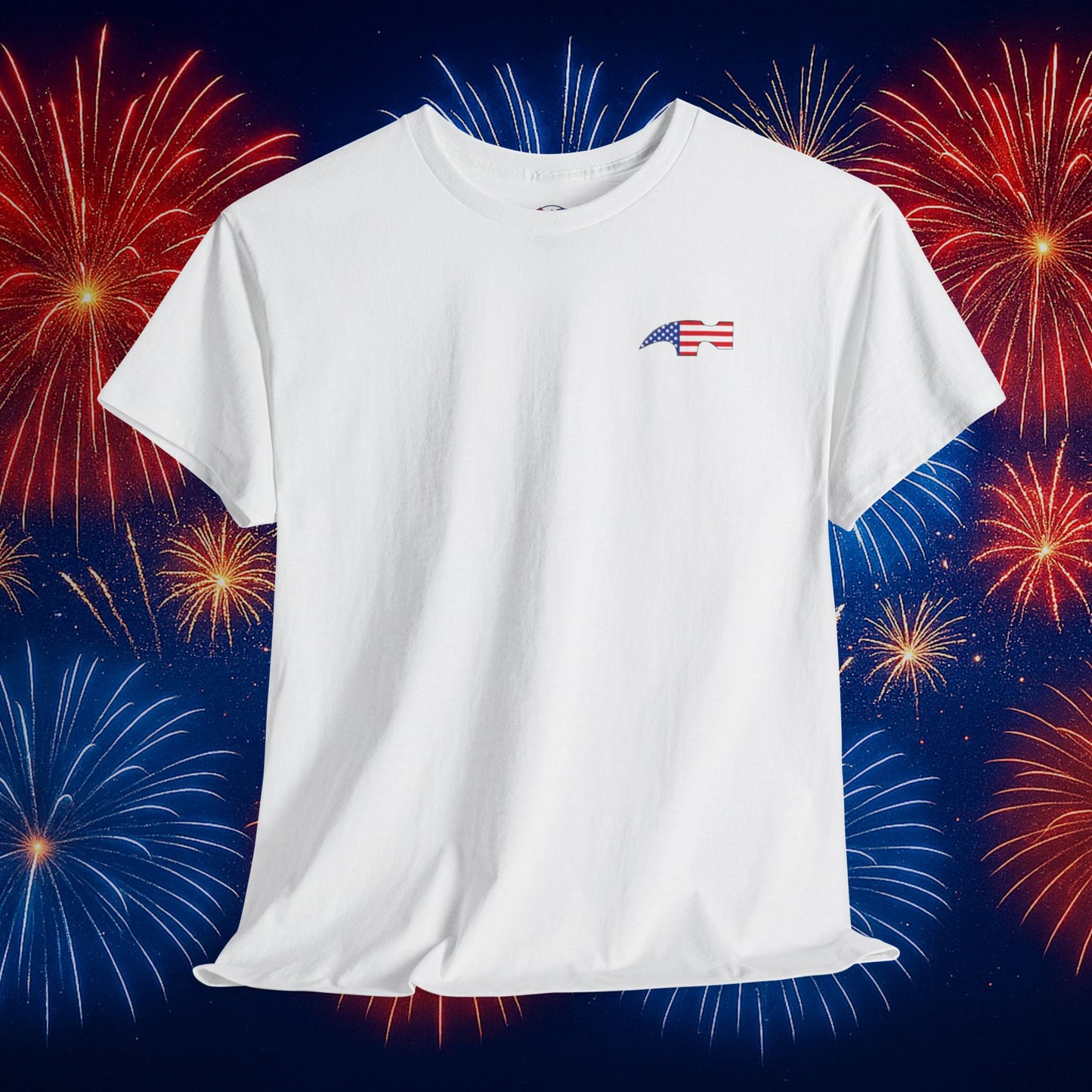Hammer Design Tool Flag White T-Shirt – American Made for the Trades