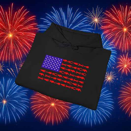 Tool Flag Black Hoodie – American Grit for the Working Class