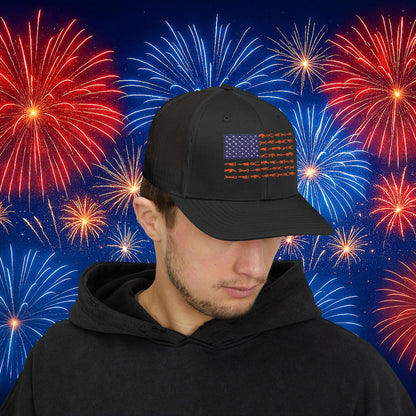 Black USA Tool Flag Trucker Cap American Flag Made of Hand Tools Snapback