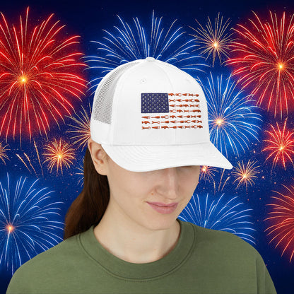 USA Tool Flag Trucker Cap American Flag Made of Hand Tools Snapback