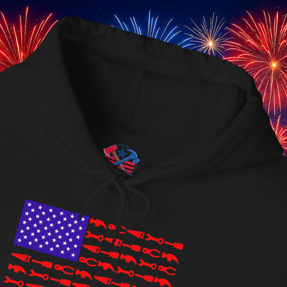 Tool Flag Black Hoodie – American Grit for the Working Class