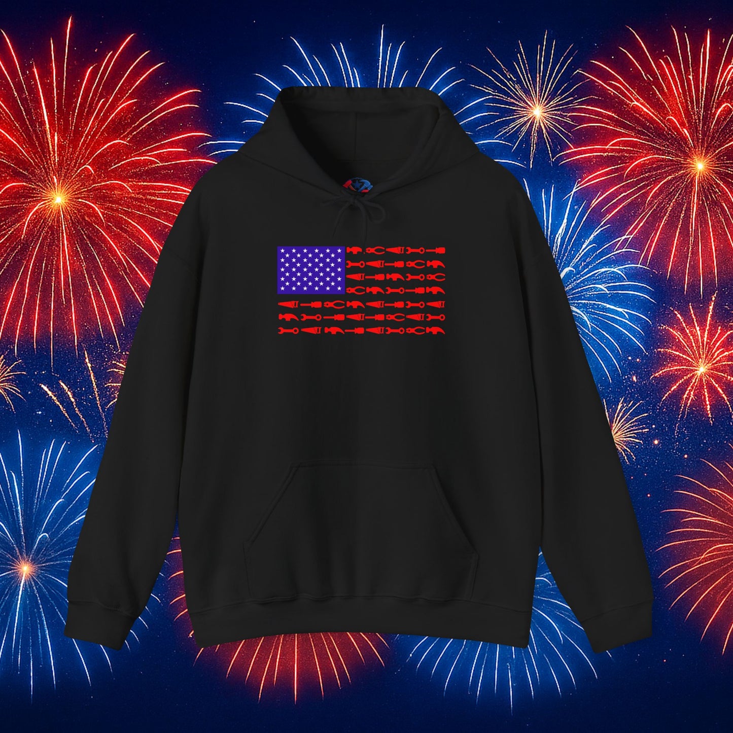 Tool Flag Black Hoodie – American Grit for the Working Class