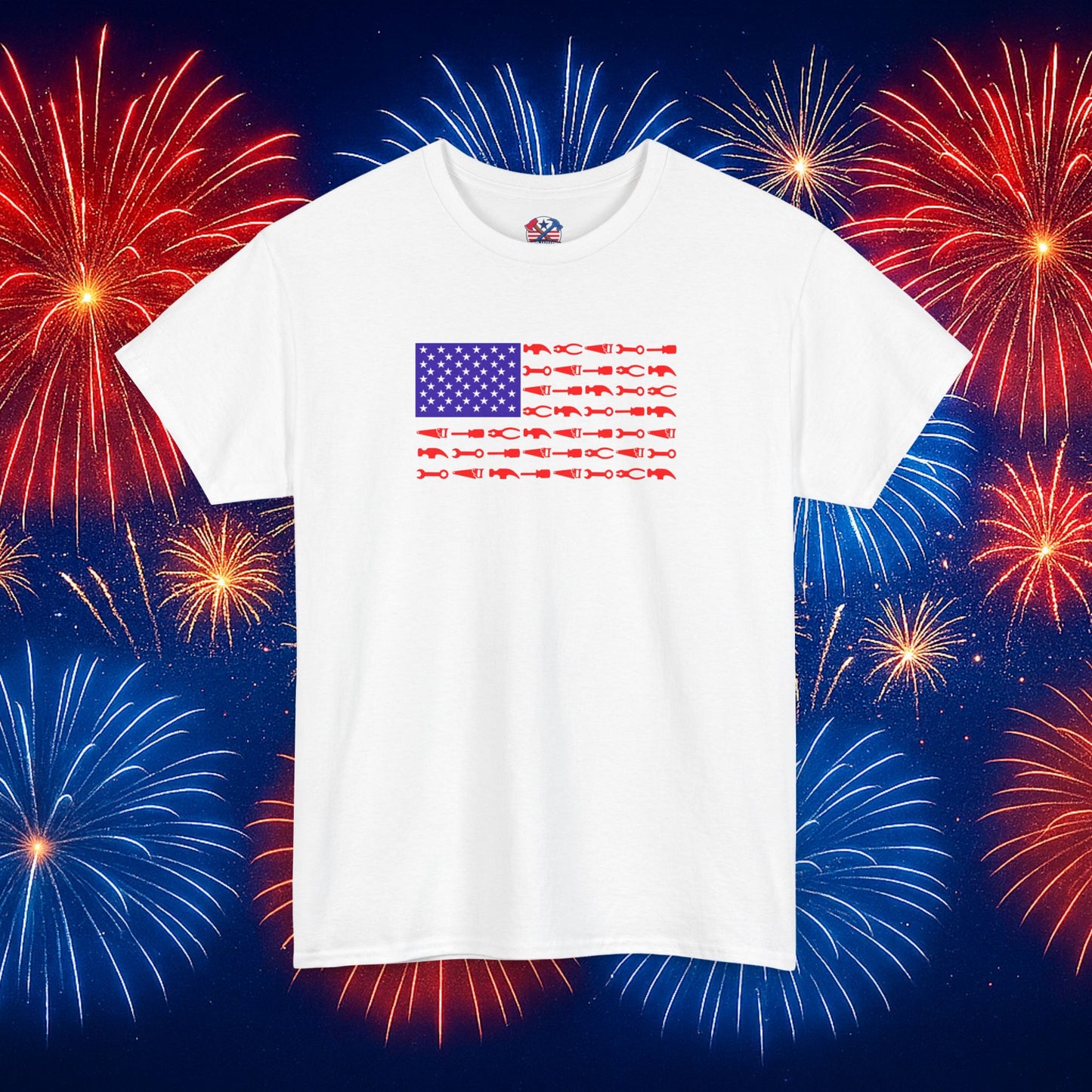 Tool Flag White T-Shirt – American Pride for the Working Class