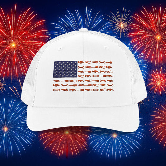 USA Tool Flag Trucker Cap American Flag Made of Hand Tools Snapback