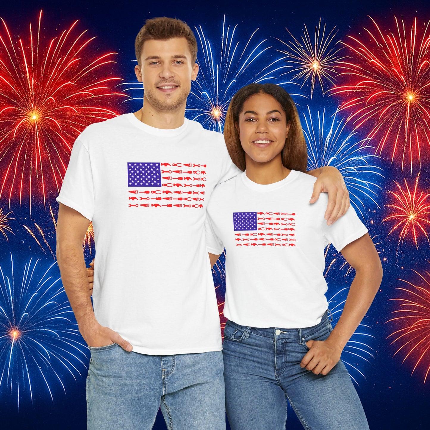 Tool Flag White T-Shirt – American Pride for the Working Class